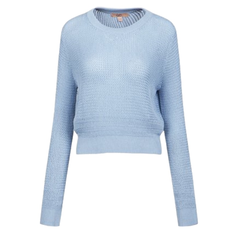 【福利款】拉夏贝尔圆领镂空短款针织衫