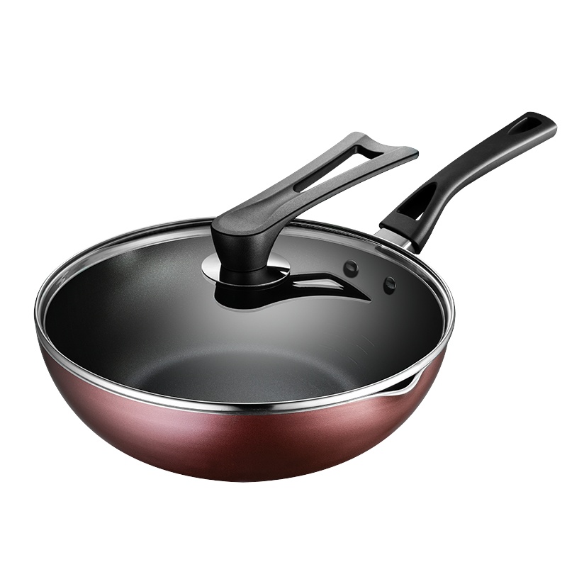 爱仕达(ASD)锅具炒锅不粘锅28cm少油烟炒菜锅具电磁炉明火通用WG8328E磁通复合锅底