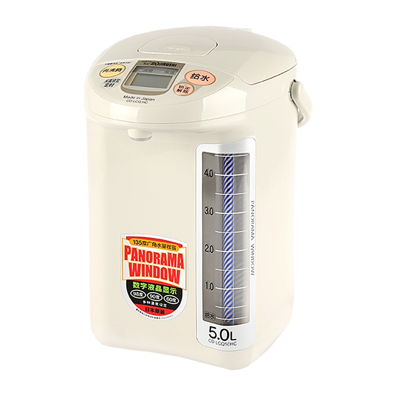 象印(ZO JIRUSHI) CD-LCQ50HC-WG日本原装进口不锈钢电热水壶微电脑电热水瓶电动给水 5L 浅灰