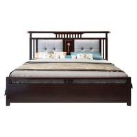 月影梳桐新中式实木床1.8米现代简约主卧双人床1.5m中国风高箱储物床