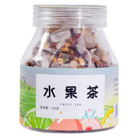 雅丽百花缘 混合水果粒茶 瓶装100g(10g*10包) 三角茶包 网红罐装混合水果茶 桔茶