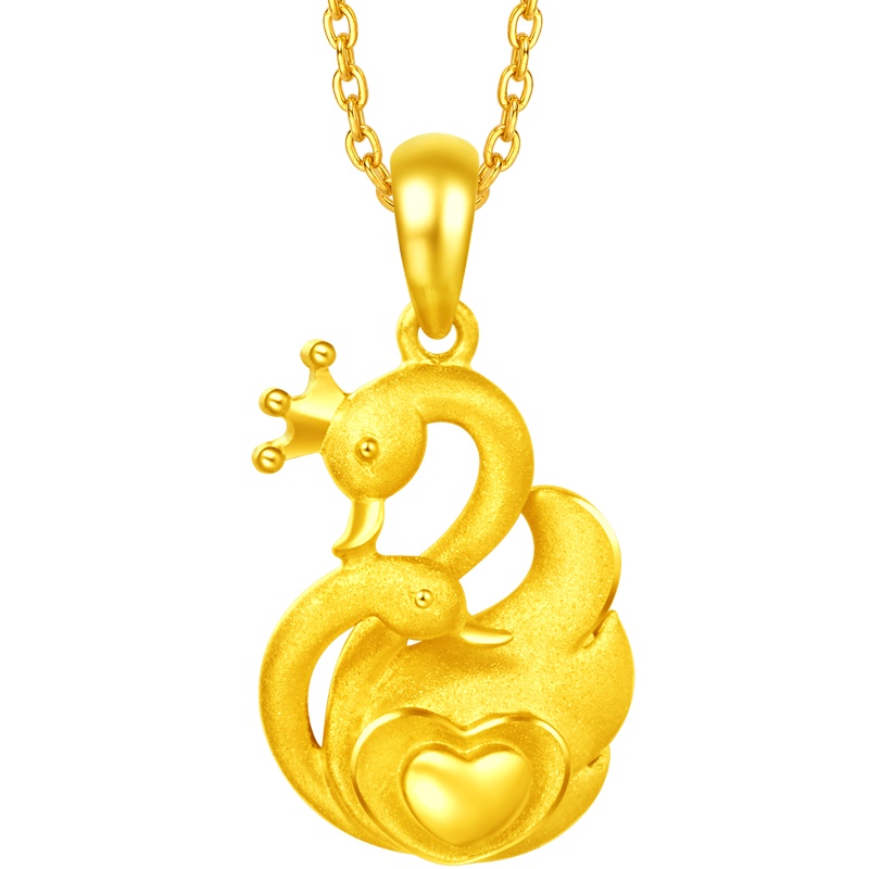 新款 周大福金吊坠珠宝首饰幻彩天鹅足金金吊坠计价（工费108元）F220097