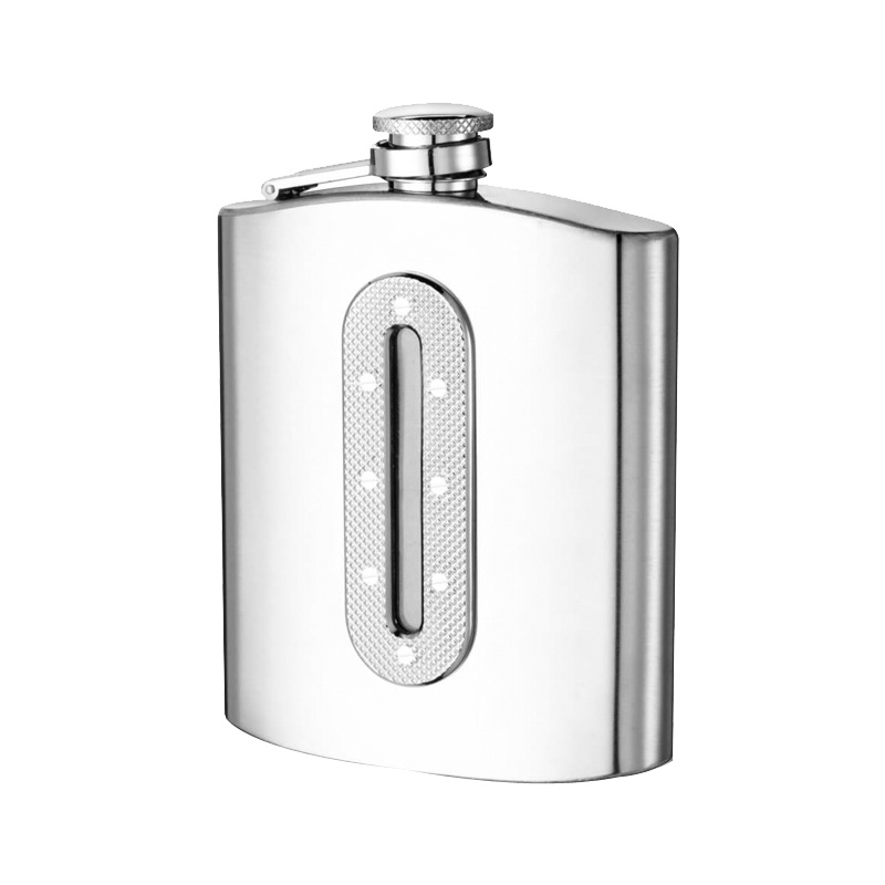 304不锈钢酒壶户外随身便携7盎司观液壶水壶金属酒瓶酒具礼品