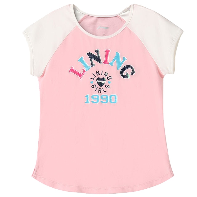 LI-NING KIDS女童3-6岁小童儿童短袖短裤两件套