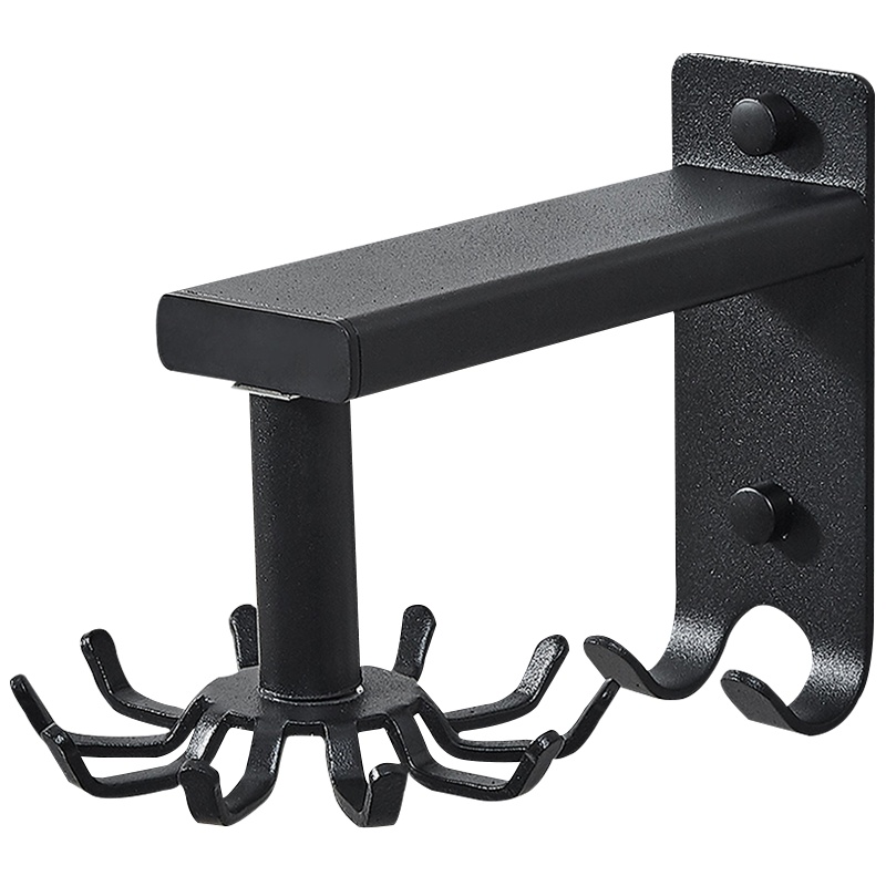 360度可旋转厨房挂钩免打孔厨房挂架太空铝六爪丹乐(DANLE)可调节收纳架汤勺锅铲挂件