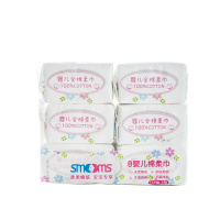 思萌SMOOMS 婴儿棉柔巾 宝宝干湿两用湿纸巾 纯棉柔软加大抽纸巾 100抽*6包