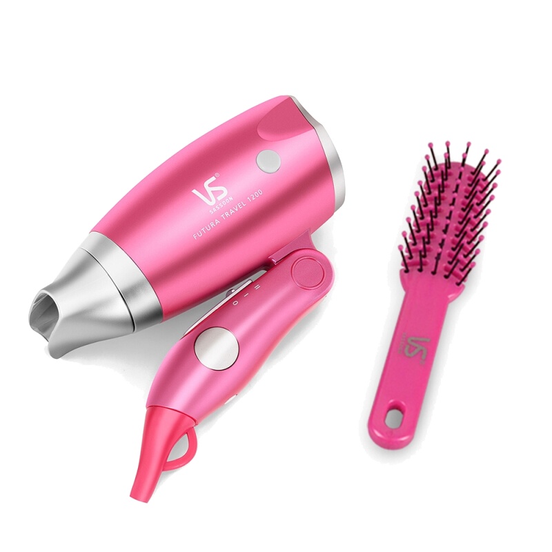 沙宣XLZG吹风套装 VS906RCOCN 型号 家用大功率恒温折叠便携式电吹风 粉红色