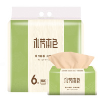顺清柔本色永芳3层120抽*6包原木浆软抽纸特价装餐面巾卫生纸
