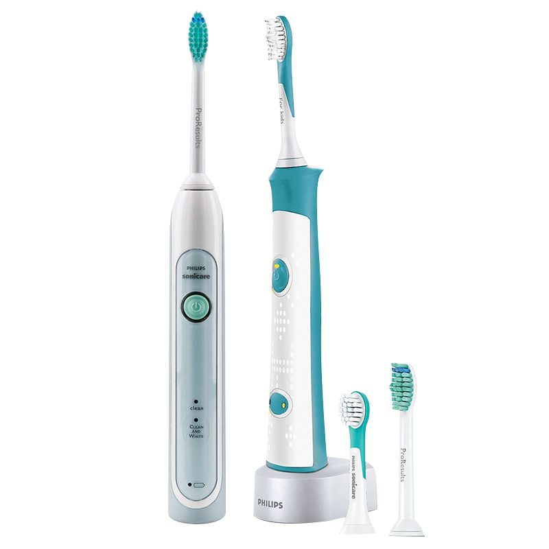 飞利浦(Philips) 电动牙刷HX6314成人儿童通用亲子装 清洁+净白双重模式 声波震动式牙刷31000转/分钟