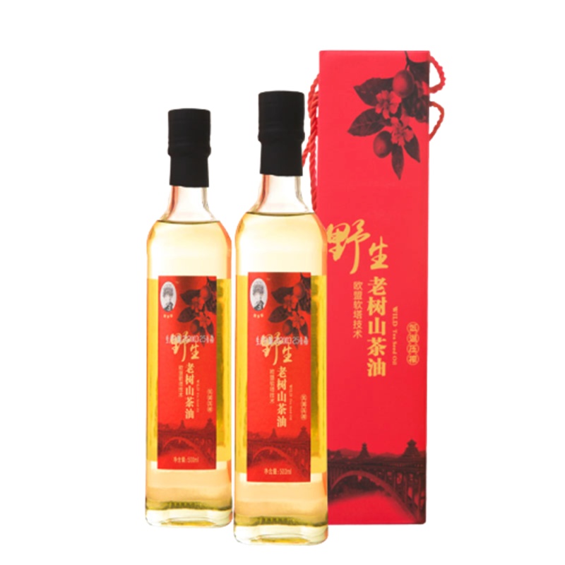 侗多耶扶贫产品有机油茶籽油 低温冷榨山茶油 食用油 500ml*2 礼盒装 山茶油