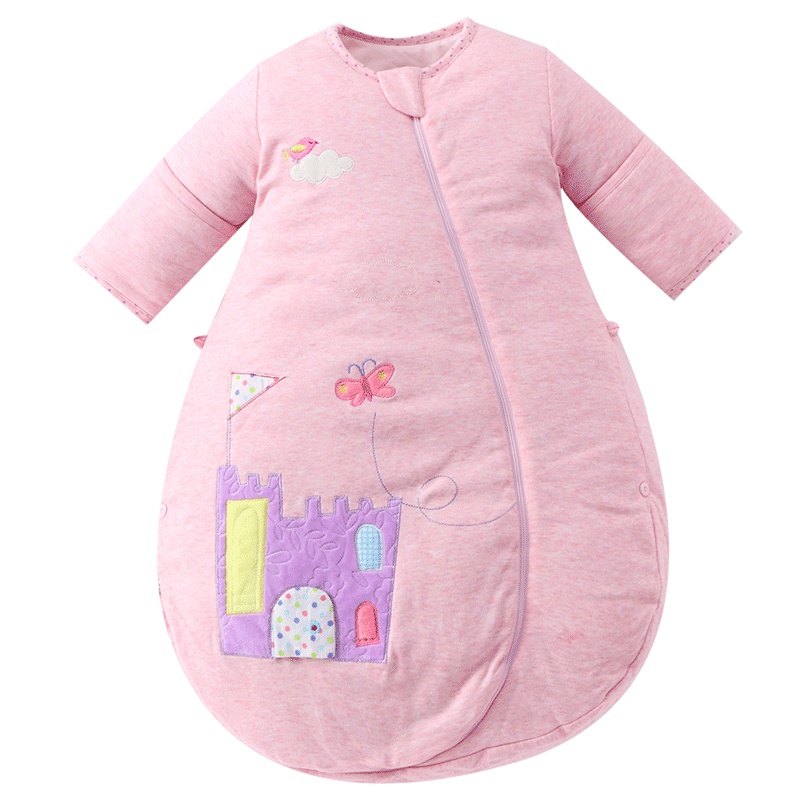 米乐鱼 婴儿睡袋春秋宝宝睡袋3-12个月防踢被可拆袖加厚棉四季儿童睡袋