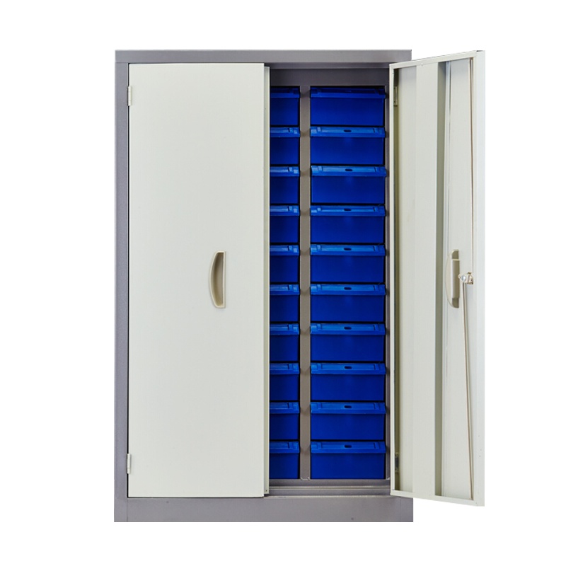 震海 30抽带门零件柜蓝色大号抽屉五金配件收纳柜零配件收纳柜螺丝元件盒样品物料柜零件柜