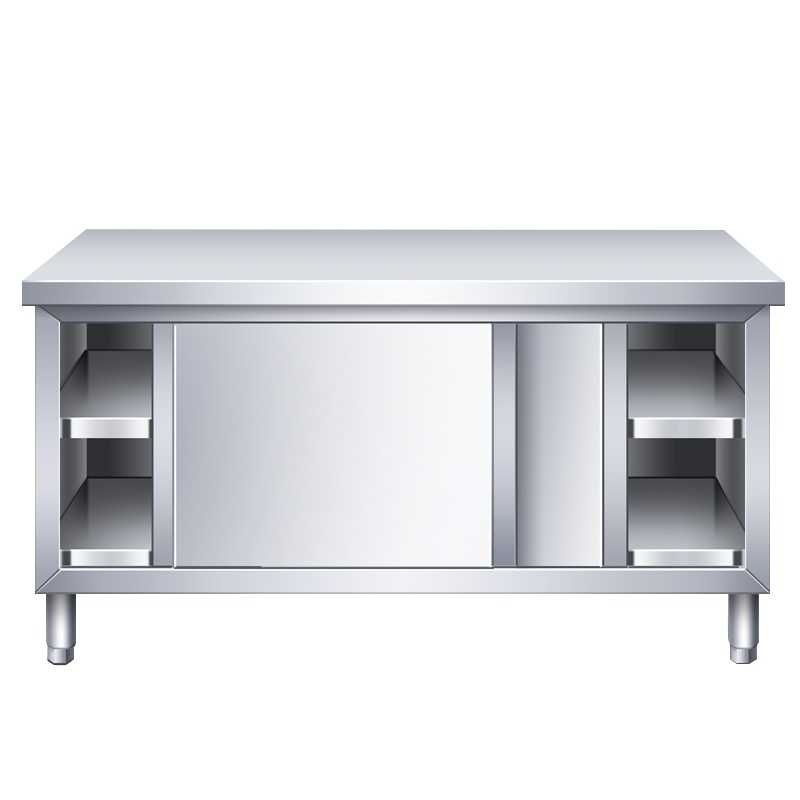 DXBG不锈钢工作台厨房操作台面储物柜切菜桌子带拉门案板商用专用烘焙餐台