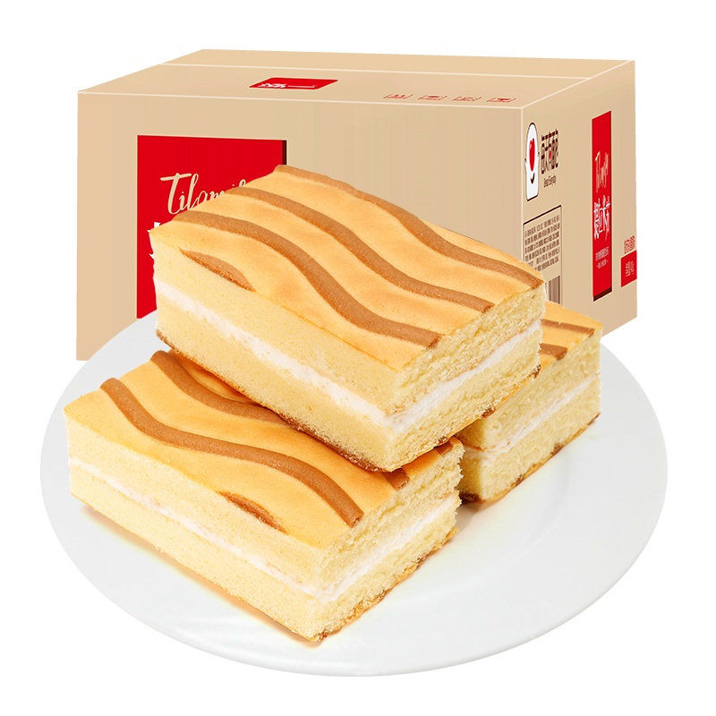 [买1送1]泓一 西式糕点 蛋糕 原味 400g整箱(提拉米苏夹心蛋糕送同款蛋糕400g早餐代餐面包西式千层蛋糕)