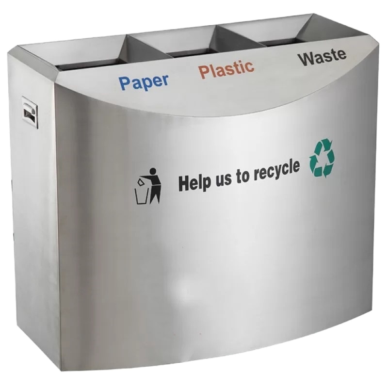 鑫缇乐 高档不锈钢分类垃圾桶、机场高铁地铁商场 专用果皮箱 700*380*805