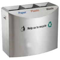 鑫缇乐 高档不锈钢分类垃圾桶、机场高铁地铁商场 专用果皮箱 700*380*805