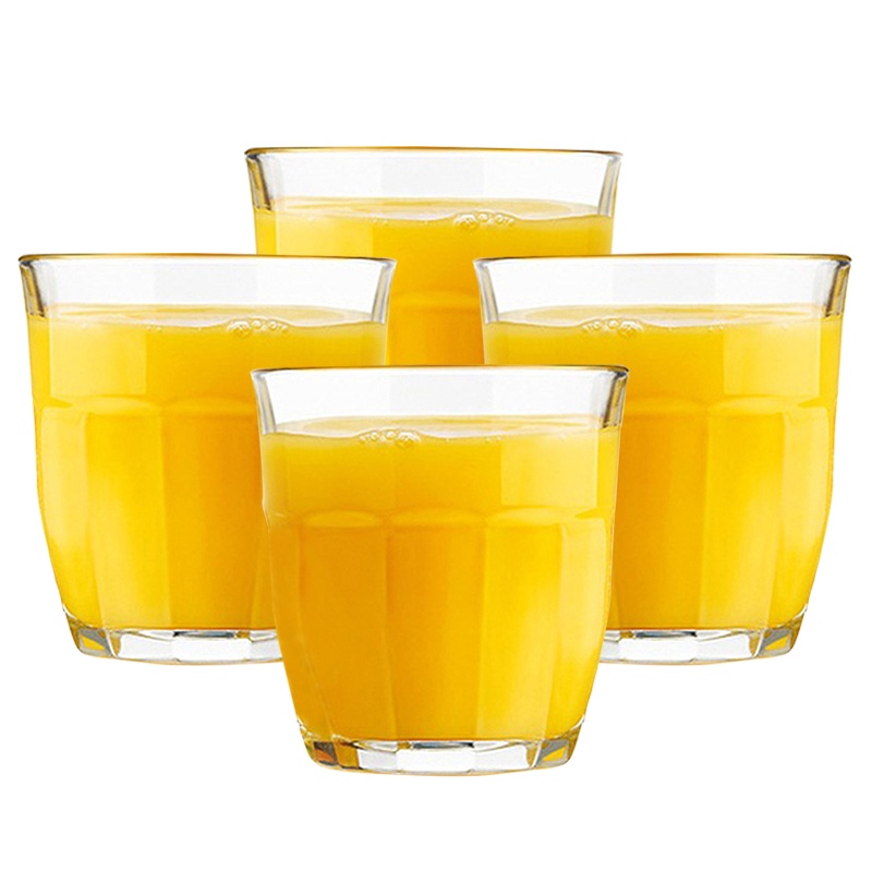 Libbey利比 玻璃杯水杯威士忌杯洋酒烈酒杯啤酒杯杯子条纹266ml 四只装