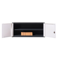 苏美特文件柜办公柜档案柜凭证柜矮柜铁皮柜资料柜拆装薄边单节带板灰白套色加厚款