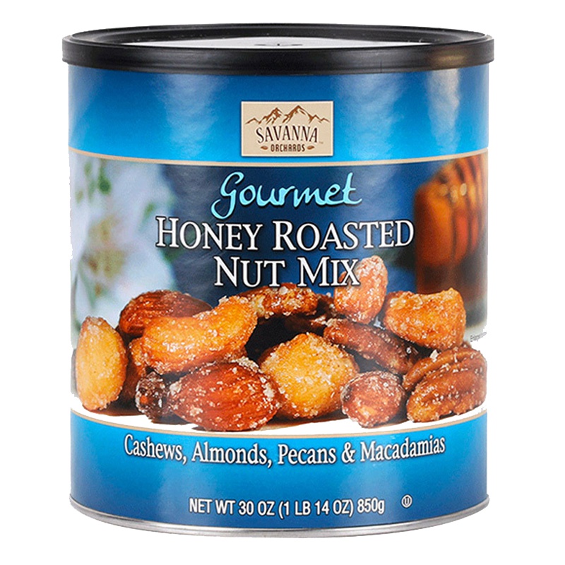 [香甜蜂蜜烤制]SAVANNA ORCHARD 蓝罐蜜烤混合坚果850g/罐(含夏威夷果)升级款 坚果零食 春节送礼礼盒
