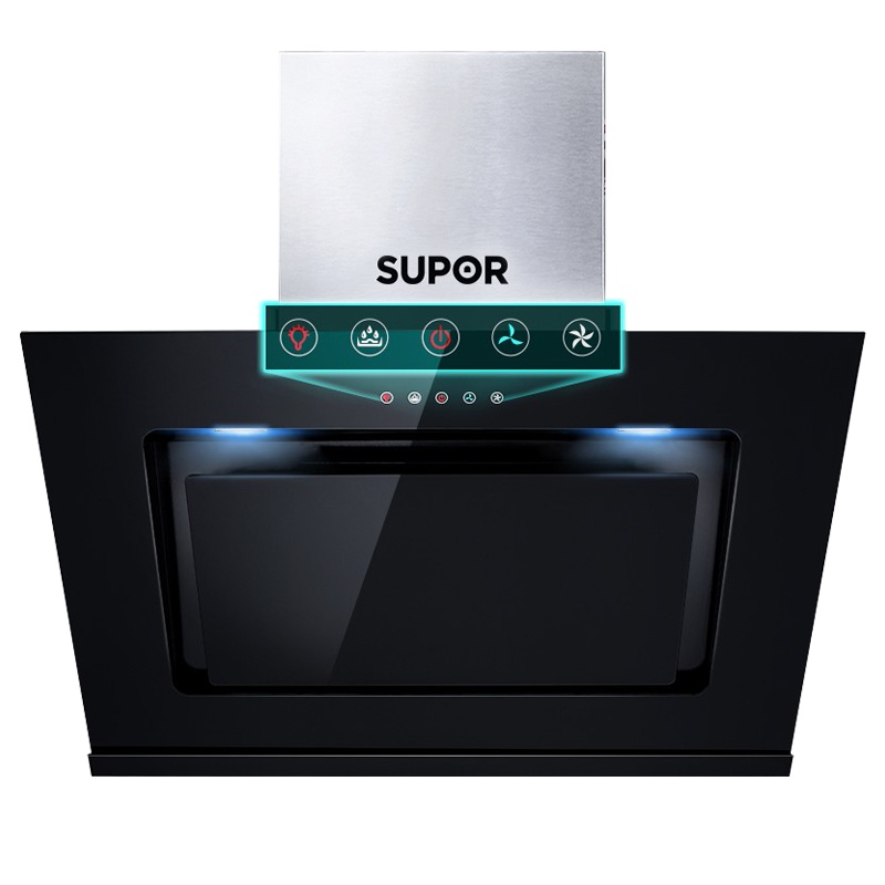 苏泊尔(SUPOR)DJ2C1抽吸油烟机壁挂式排抽吸烟机单机 黑晶钢化玻璃面板 高效吸净 侧吸式家用