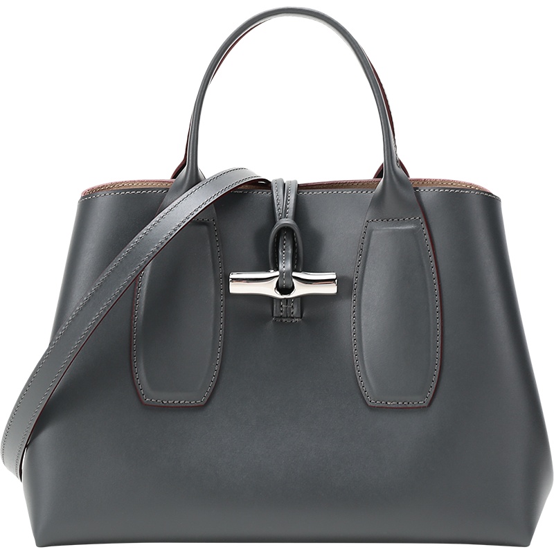 LONGCHAMP 珑骧 女士 ROSEAU系列牛皮手提单肩斜挎包竹节包中号 10058 HSC