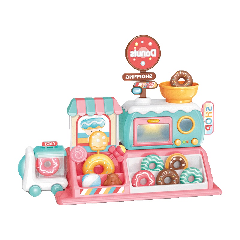 小鸣星糖果乐园甜甜圈商店999-81仿真场景男孩女孩过家家玩具