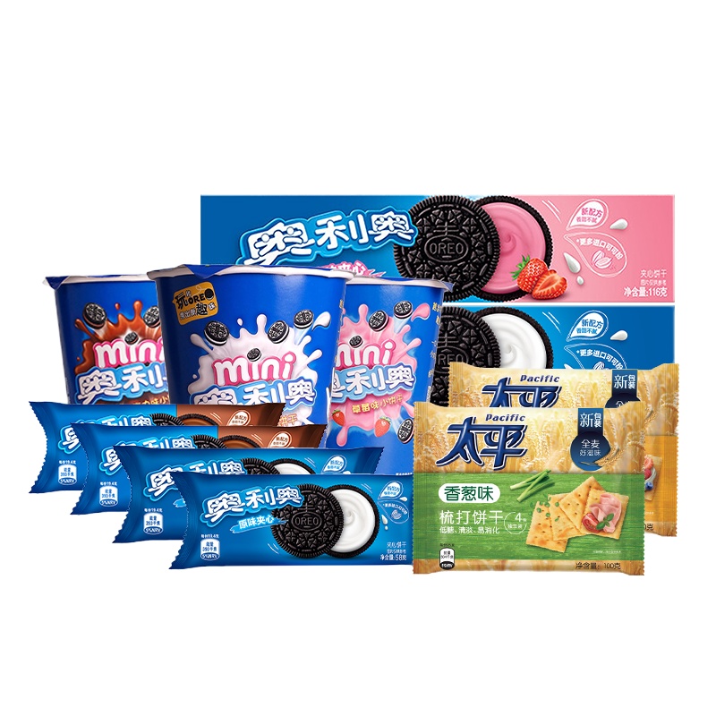 亿滋饼干多口味礼包 什锦休闲饼干零食礼盒共11件