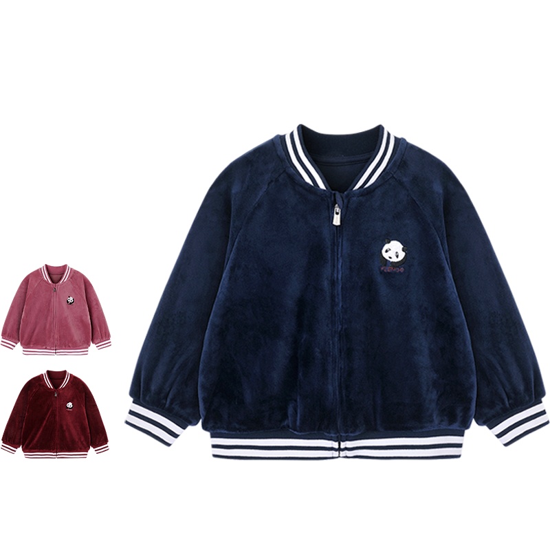 英氏童装儿童外套男女宝宝针织宽松棒球服YRWBJ30367A01