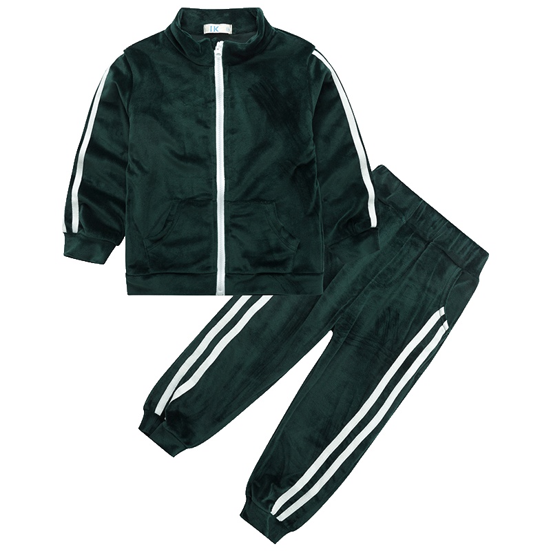 I.K童装 中大童金貂绒拉链套装 110-160cm