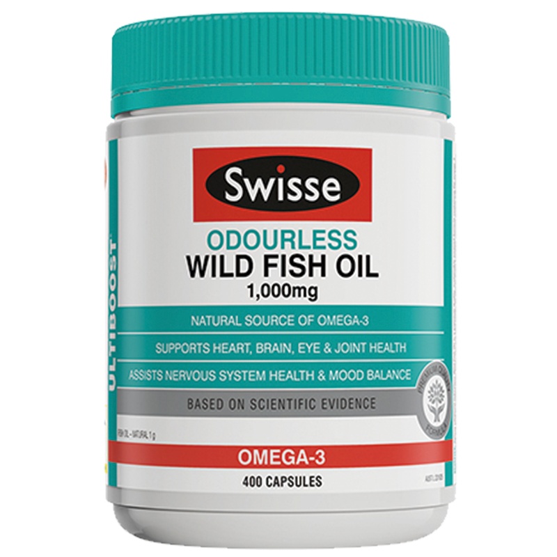 [送父母长辈必备]Swisse斯维诗 无腥味野生鱼油 1000毫克 400粒/罐 澳洲进口 深海鱼油