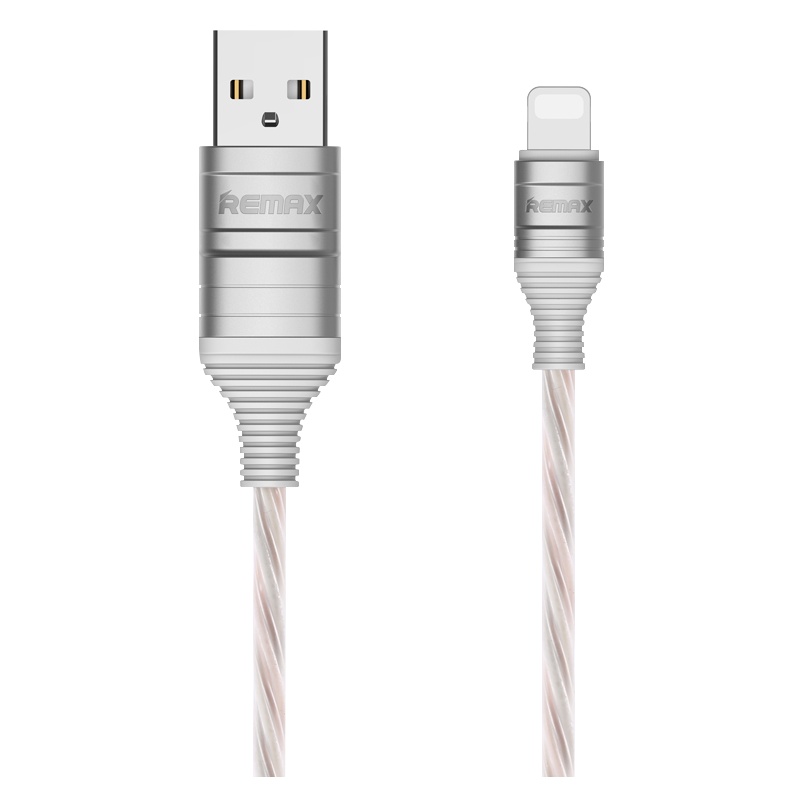 Remax 苹果手机数据线 iphone xs 8p 手机通用发光线Apple 充电线 白色