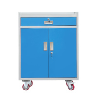 中研 钢制工具柜移动储物柜带轮铁皮柜 单抽无背板