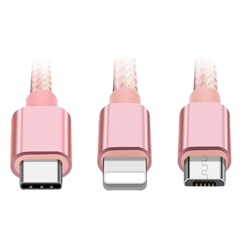 一拖三数据线2a充电器p红米手机快充电线加长|玫瑰金 【2米】一拖三（不带头）