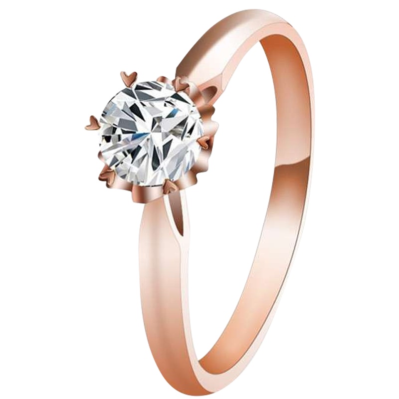 梦克拉 Mkela 18K玫瑰金钻石女戒 求婚订婚结婚戒指 若伊 50分 K-L SI1/小瑕 50-59分 K-M级