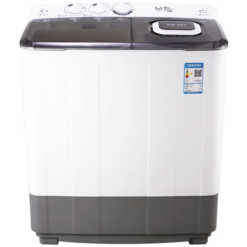 威力(WEILI) 8公斤半自动洗衣机双缸双桶家用租房大容量 洗脱分离 旋钮控制 非变频XPB80-8008S 白色