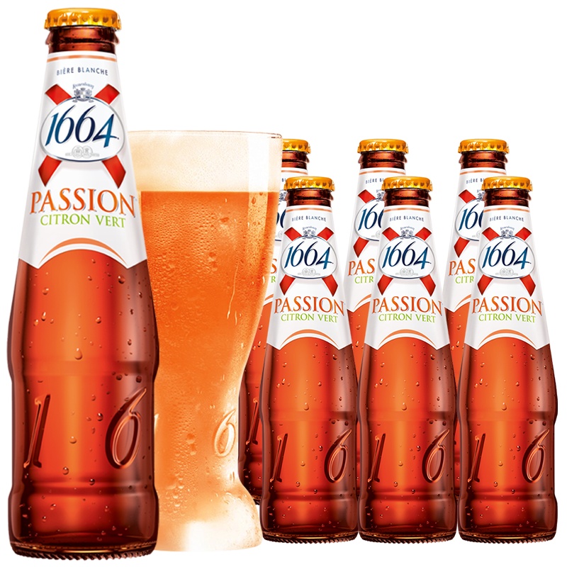 法国原装进口1664百香果克伦堡1664果啤250ml*6瓶装