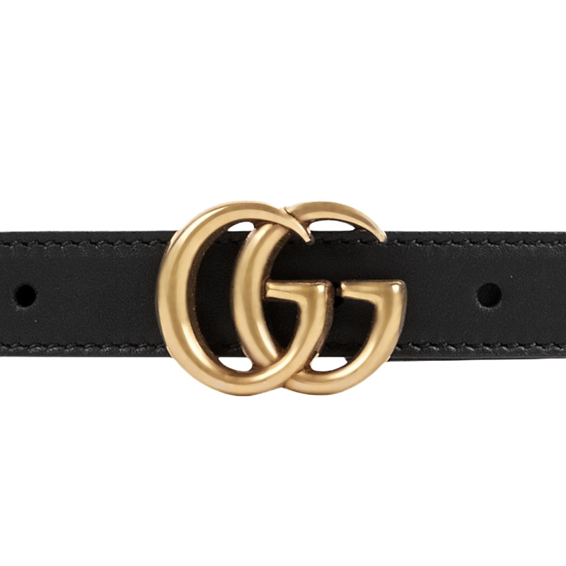 [宋祖儿同款]GUCCI 古驰 女士黑色双G带扣皮革腰带 409417-AP00T-1000 黑色85CM