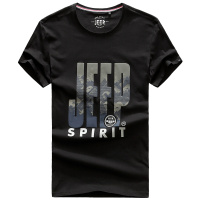 JEEP短袖T恤男中年2019夏季新款纯棉薄款大码宽松专柜吉普t恤