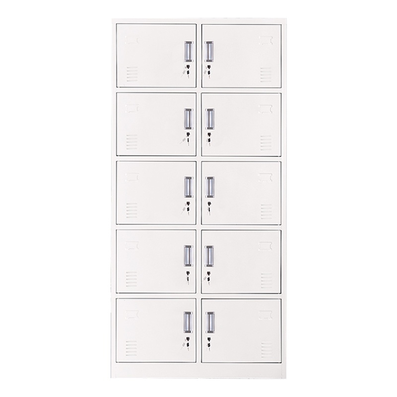 汉诺鑫威钢制办公文件柜铁皮柜矮柜资料密码带锁凭证档案员工储物更衣柜子十门更衣柜