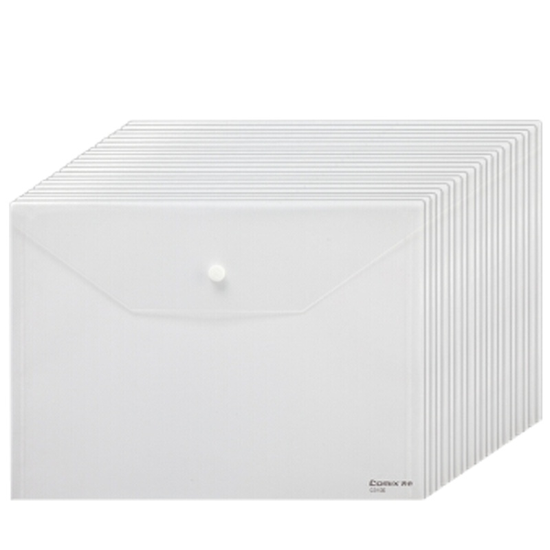 齐心(Comix) A4透明文件袋 20个装