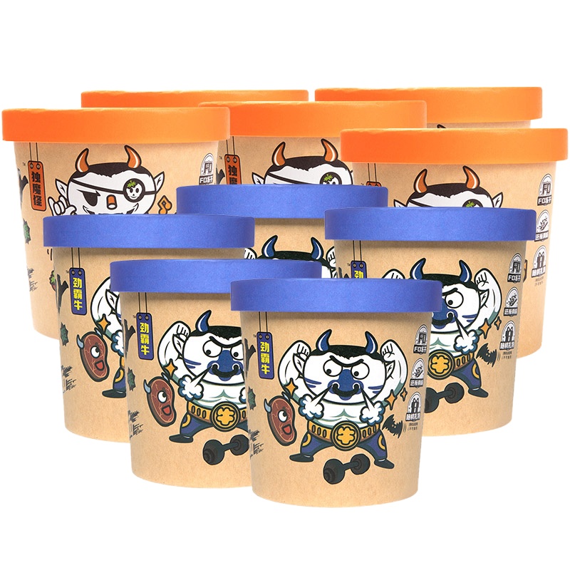 食族人混合口味 (番茄鸡蛋面120g*5桶 私房牛肉面100g*5桶)