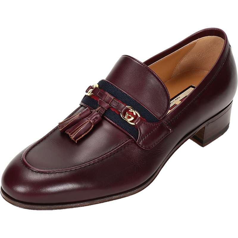 GUCCI 古驰 男士 皮革互扣式双G乐福鞋皮鞋 624720 1W610