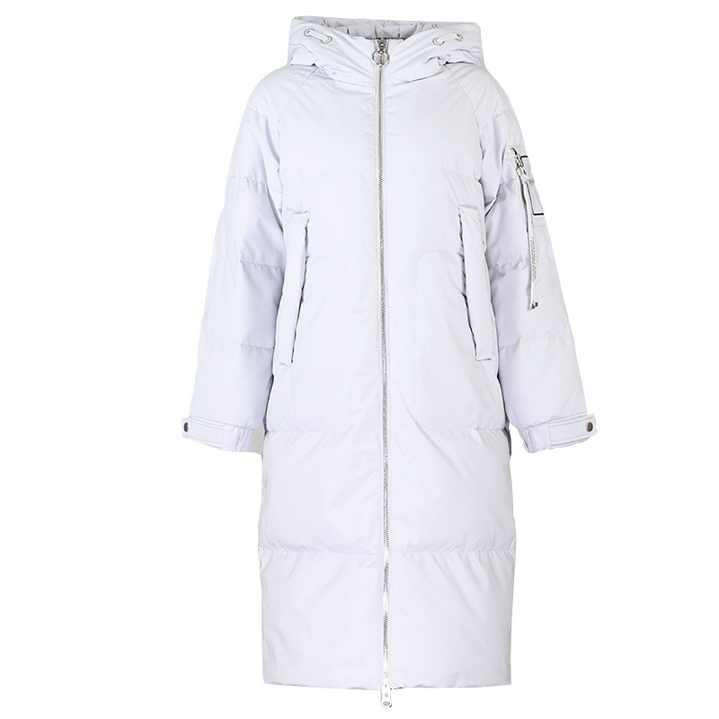 坦博尔女韩版休闲加厚中长款连帽时尚羽绒服潮TB19758