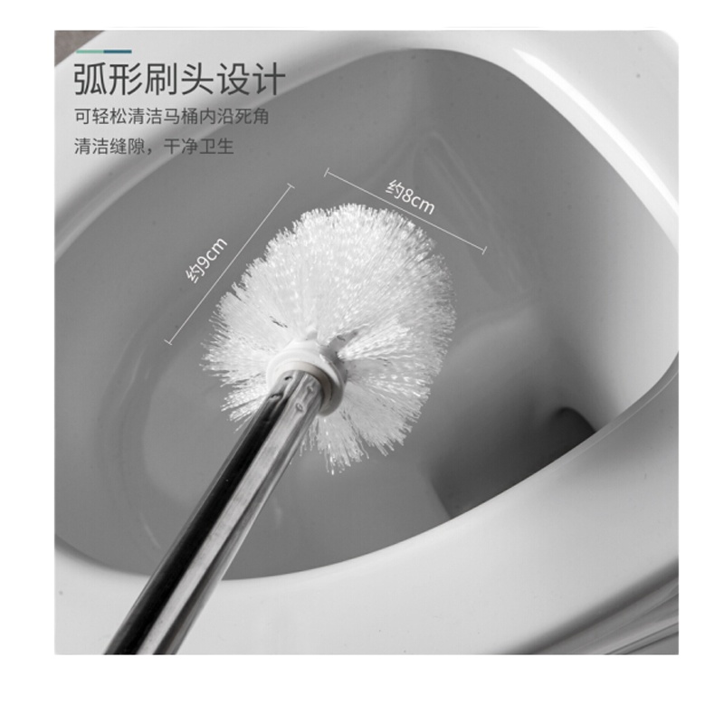 FOOJO 不锈钢 马桶刷套装 灰色 带底座 圆筒