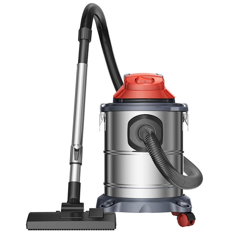 杰诺吸尘器JN202 家用小型大功率干湿吹三用桶式吸尘吸水机地 15升 红色1200w功率