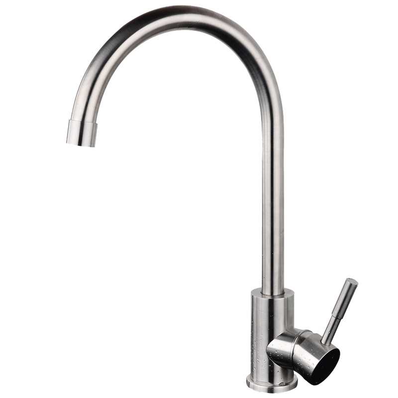 厨房龙头家用冷热水龙头304不锈钢水槽洗菜盆龙头折叠式水龙头内开窗可万向360°旋转防溅矮款
