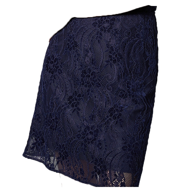 顺丰发货 【aphacatop】修身显瘦蕾丝短裙深蓝半身裙