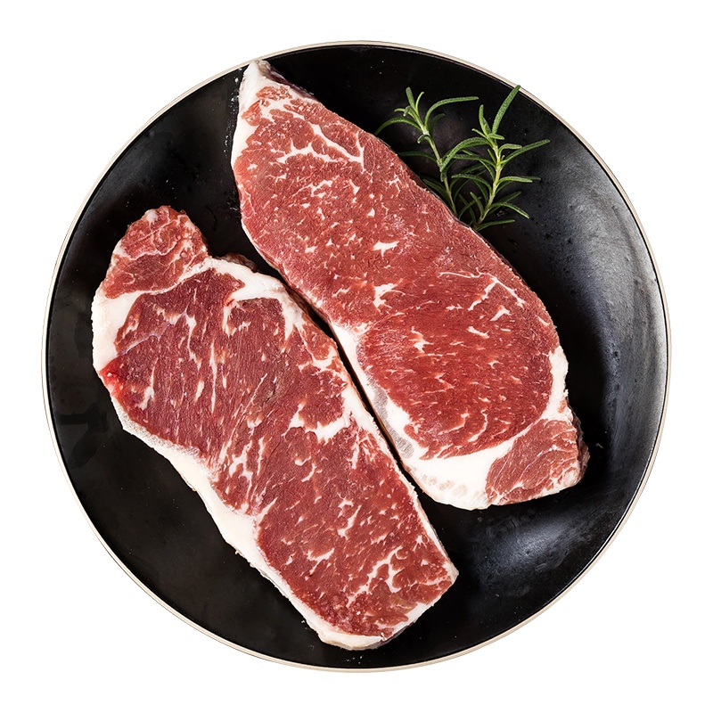 大庄园 安格斯黑金雪花西冷牛排210g/盒 原肉整切牛排 进口谷饲牛180天
