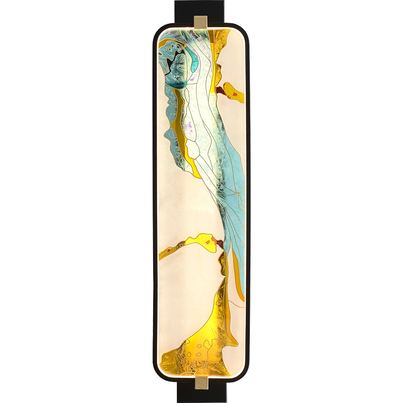 新中式全铜客厅壁灯设计师禅意餐厅灯珐琅彩简约中国风卧室床头灯电视背景墙装饰壁灯