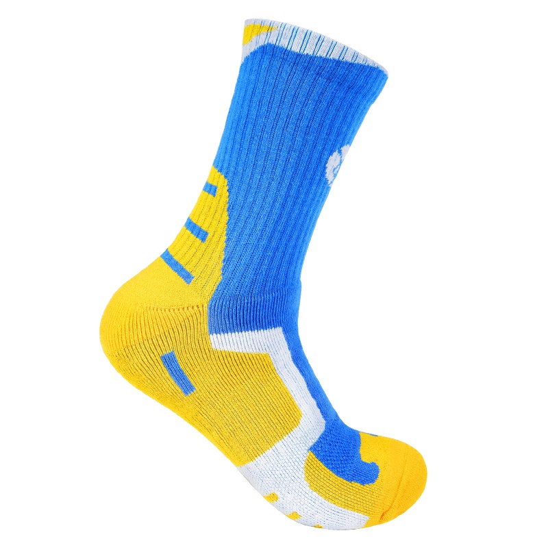 狂迷篮球袜中筒缓震透气吸汗防臭加厚防滑专业运动袜子男女（蓝色）